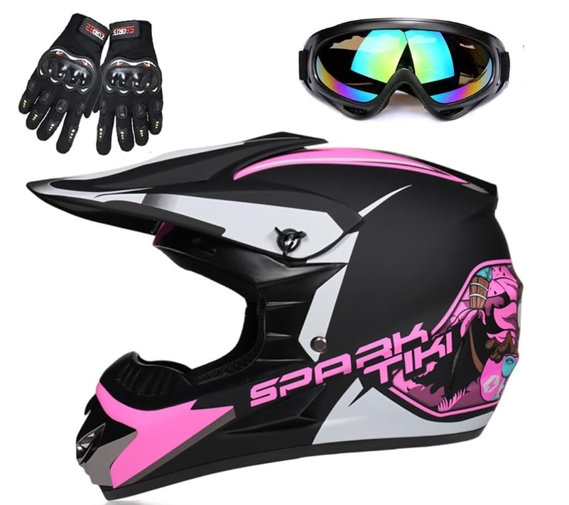 Casque motocross avec lunettes
