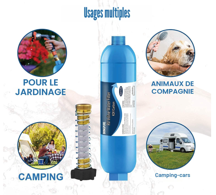 Filtre à eau portable pour boyau