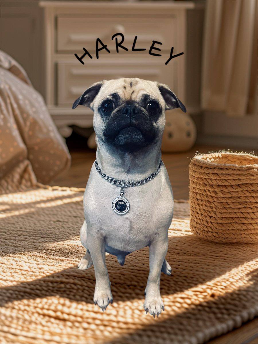Harley le pug, chien de Harley Bikers Dog