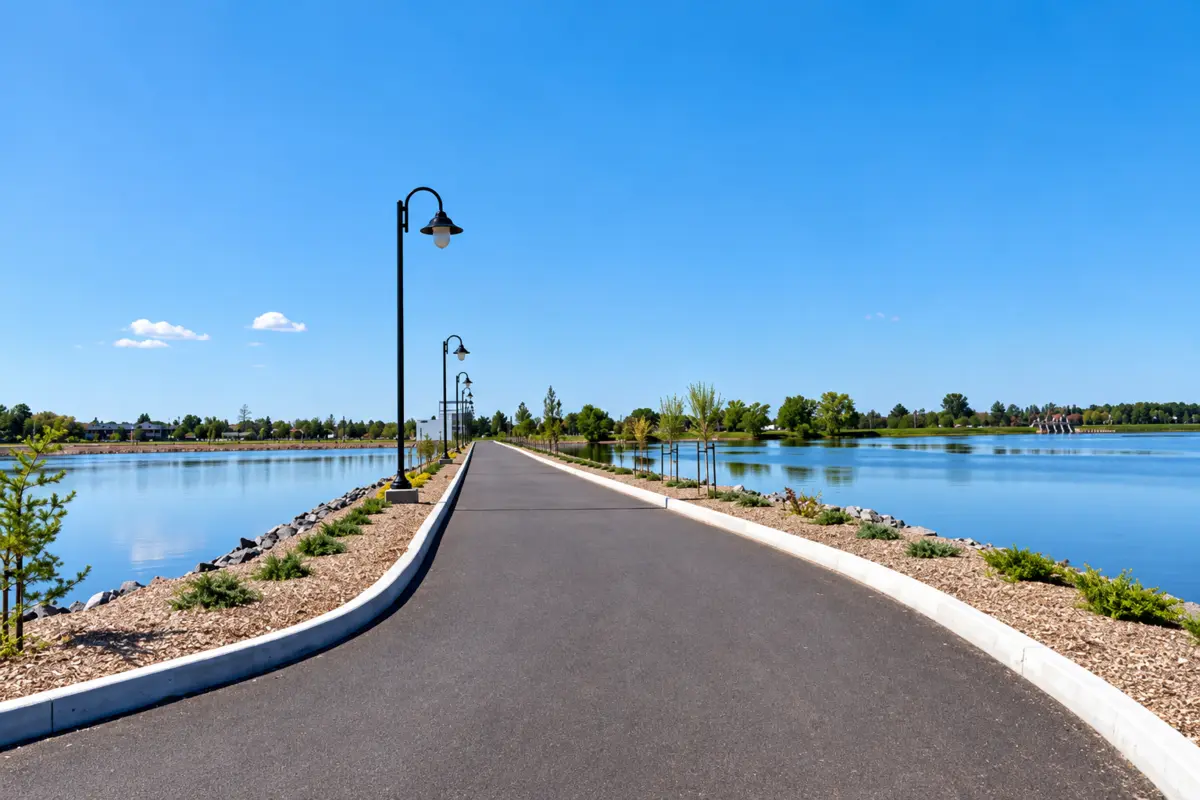 Promenade au bord du parc du Réservoir-Beaudet à Victoriaville