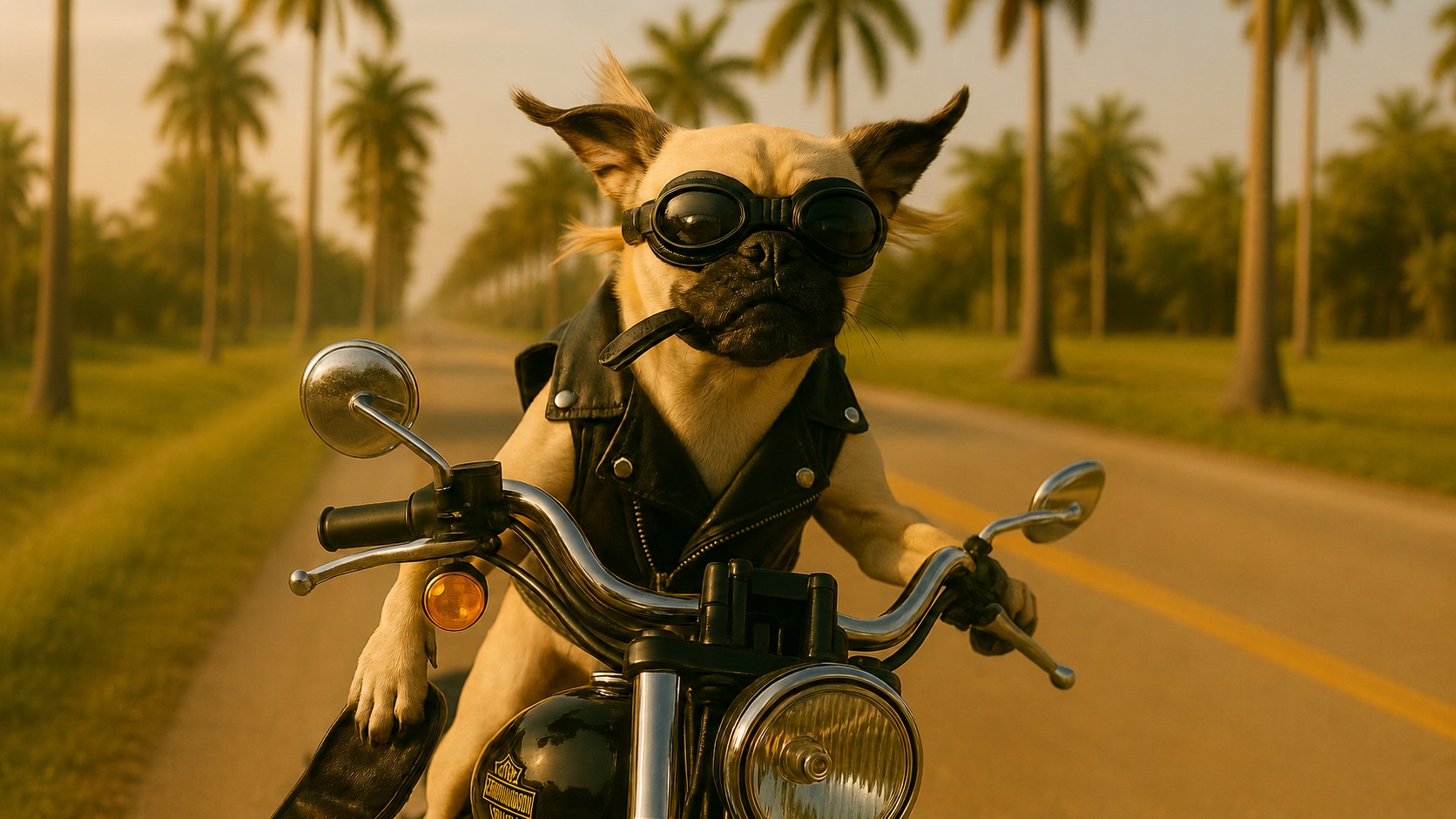 Harley Bikers Dog en mode moto